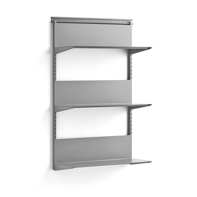 Wall shelving SHAPE with metal shelves 1237x805x300mm