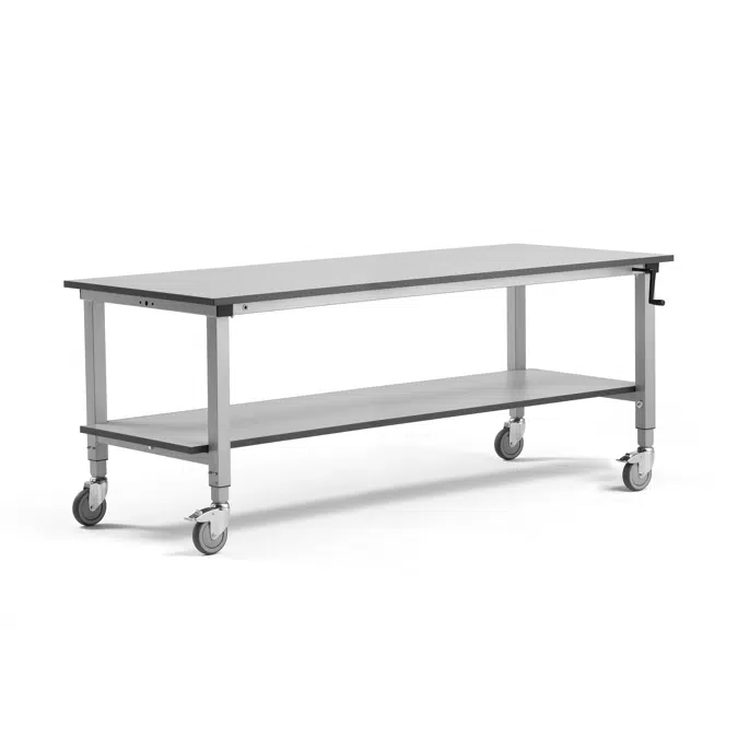 Mobile workbench MOTION with bottom shelf manual 2000x800mm