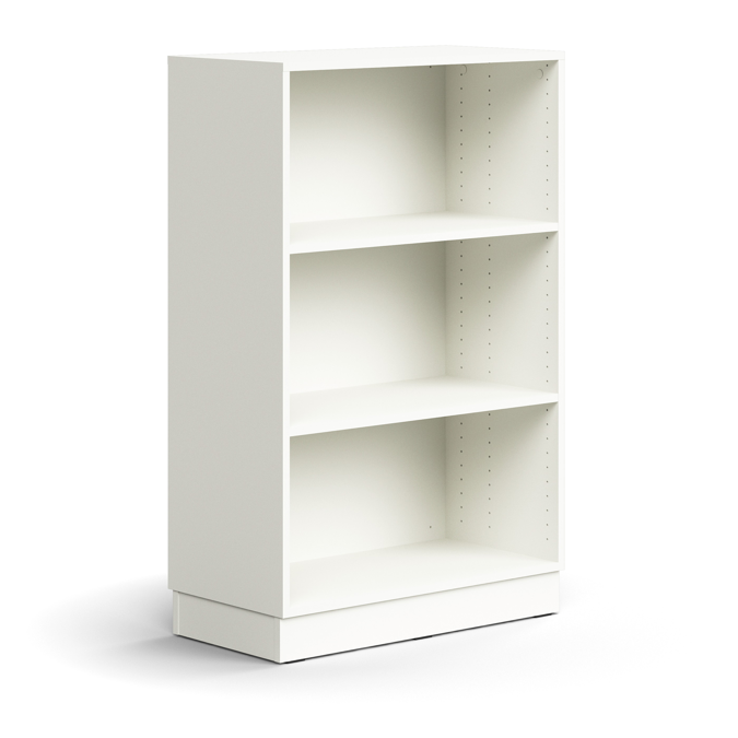 Bookcase QBUS, 2 shelves, base frame, 1252x800x400 mm