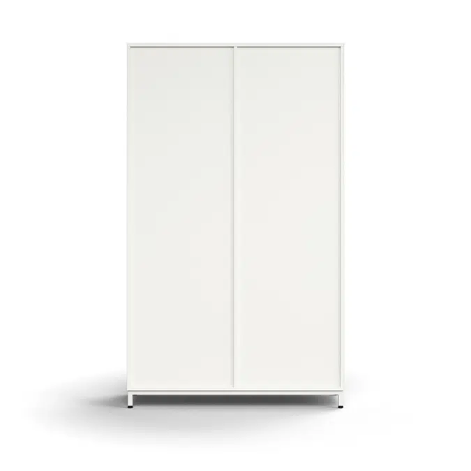 Lockable sliding door cabinet QBUS, 4 shelves, leg frame, handles, 2020x1200x400 mm