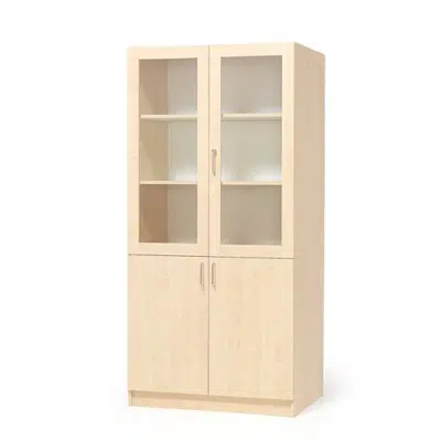 Wooden storage cabinet THEO with half glass doors 1000x470x2100mm