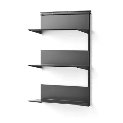 Wall shelving SHAPE with metal shelves add-on unit 1237x805x300mm