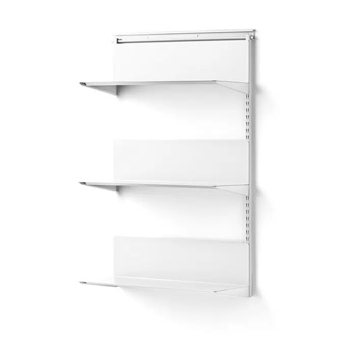 Wall shelving SHAPE with metal shelves add-on unit 1237x805x300mm