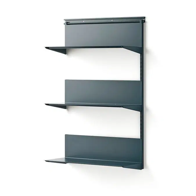 Wall shelving SHAPE with metal shelves add-on unit 1237x805x300mm