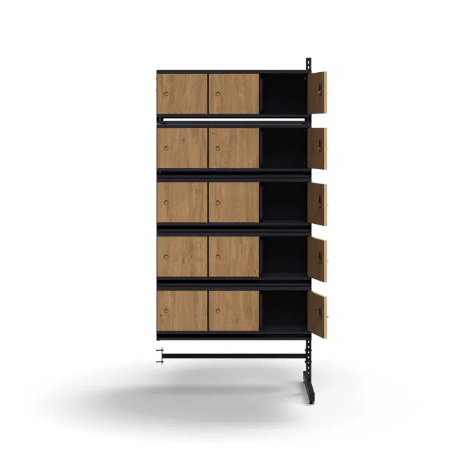 Shoe cabinet ENTRY, add-on floor unit, 30 wooden doors, 1800x900x600 mm