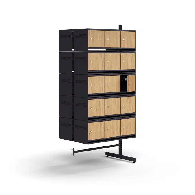 Shoe cabinet ENTRY, add-on floor unit, 30 wooden doors, 1800x900x600 mm