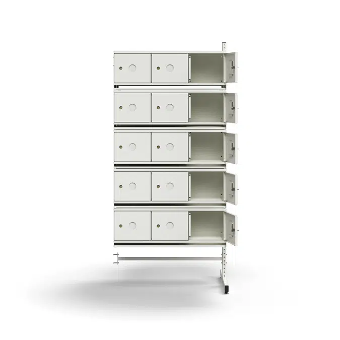 Shoe cabinet ENTRY, add-on floor unit, 30 metal doors for labels, 1800x900x600 mm