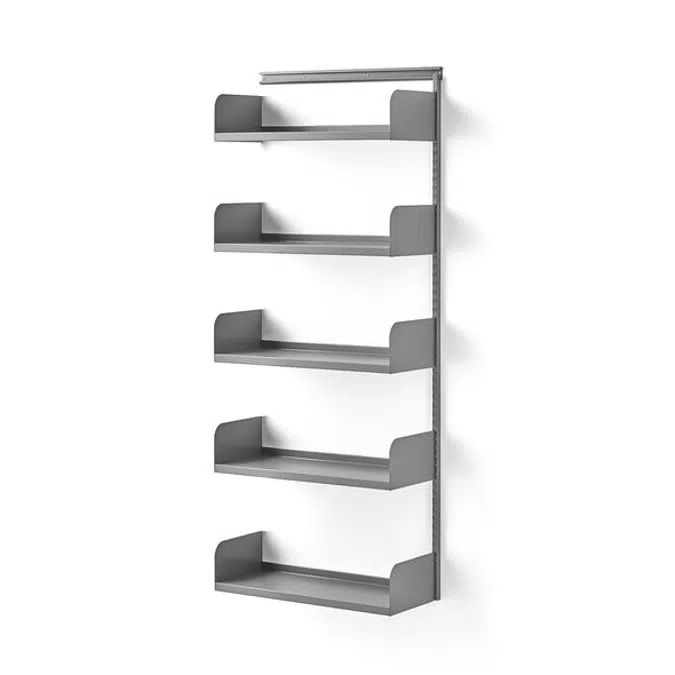 Wall shelving SHAPE with metal shelves add-on unit 1950x800x300mm