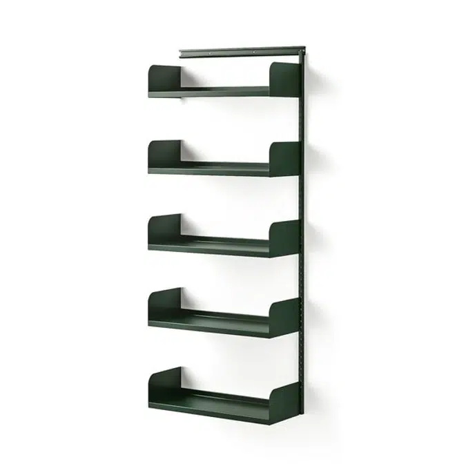 Wall shelving SHAPE with metal shelves add-on unit 1950x800x300mm