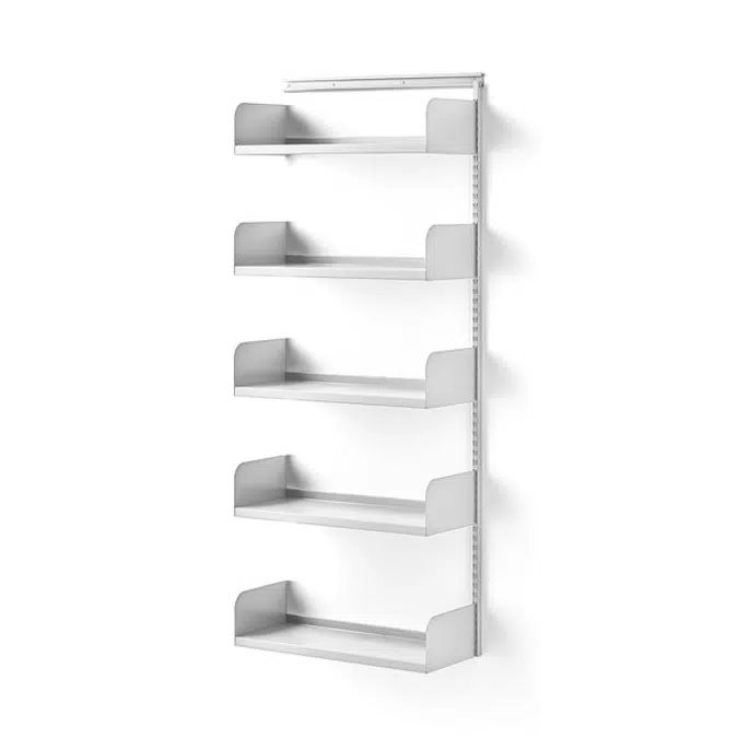 Wall shelving SHAPE with metal shelves add-on unit 1950x800x300mm