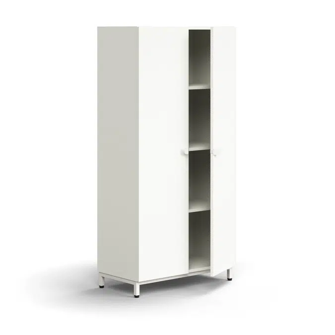 Cabinet QBUS, 3 shelves, leg frame, handles, 1636x800x420 mm