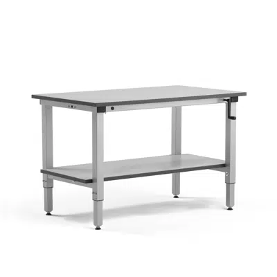 Height adjustable workbench MOTION + bottom shelf 1200x600mm