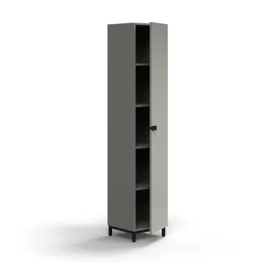 Cabinet QBUS, 4 shelves, leg frame, handle, 2020x400x420 mm