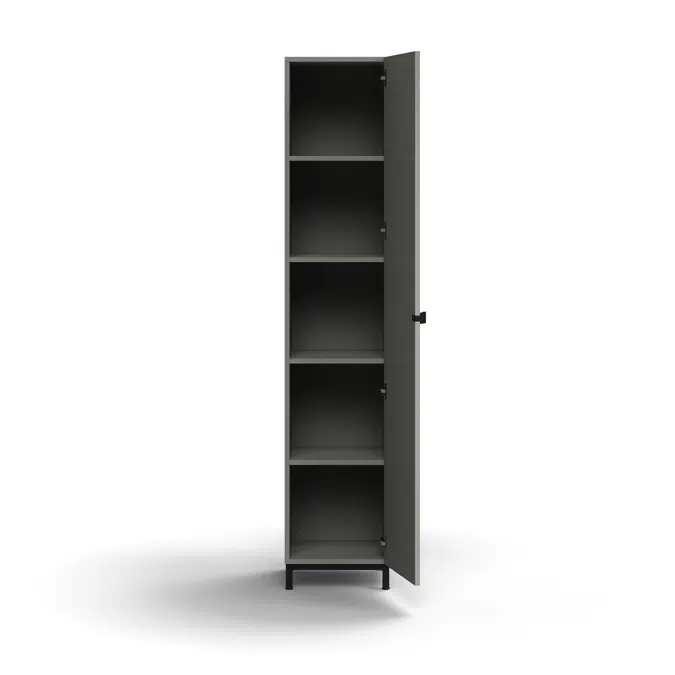 Cabinet QBUS, 4 shelves, leg frame, handle, 2020x400x420 mm