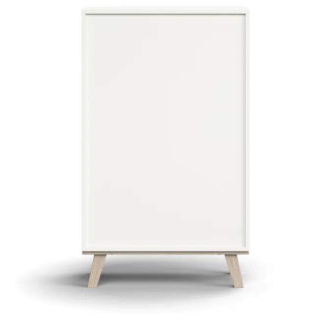 Cabinet QBUS, 2 shelves + 2 drawers, leg frame, handles, 1332x800x420 mm
