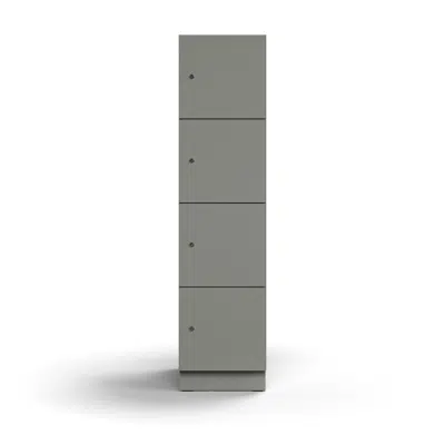 Compartment locker QBUS, 4 comps, base frame, 1636x400x570 mm