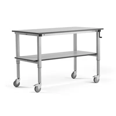Mobile workbench MOTION with bottom shelf manual 1500x800mm