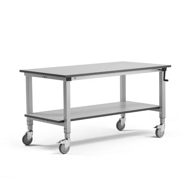 Mobile workbench MOTION with bottom shelf manual 1500x800mm