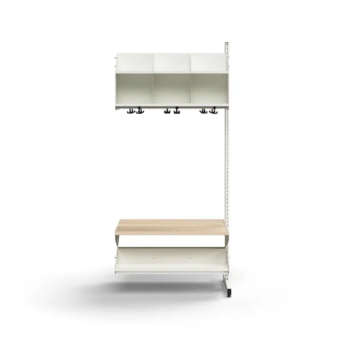 Cloakroom unit ENTRY, add-on floor unit, 6 comps, 1800x900x600 mm