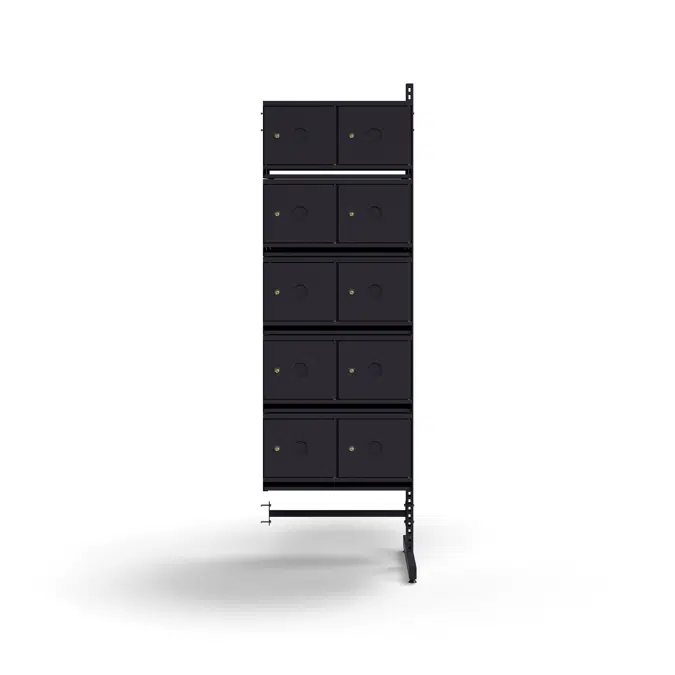 Shoe cabinet ENTRY, add-on floor unit, 20 metal doors for labels, 1800x600x600 mm