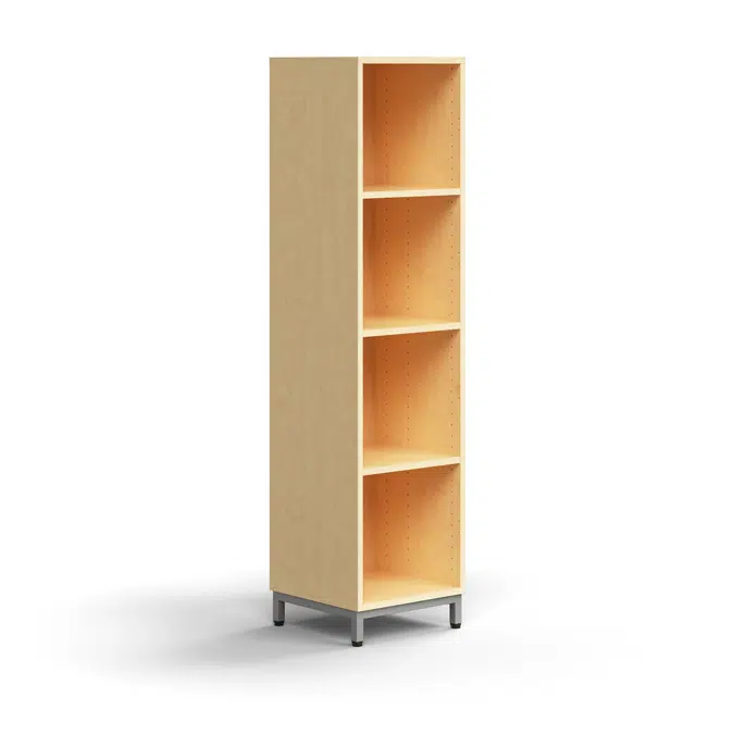 Bookcase QBUS, 3 shelves, leg frame, 1636x400x400 mm