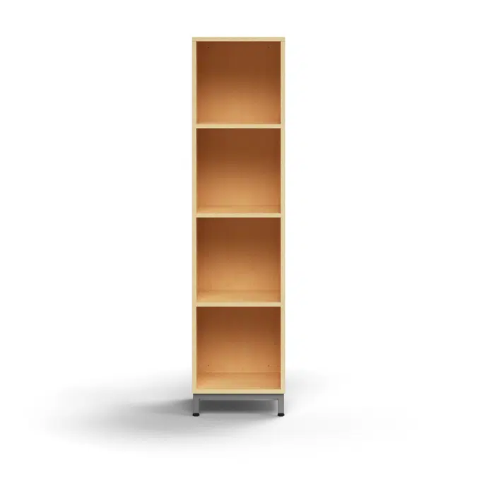 Bookcase QBUS, 3 shelves, leg frame, 1636x400x400 mm