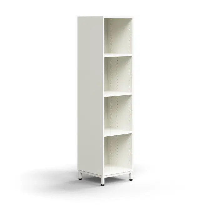 Bookcase QBUS, 3 shelves, leg frame, 1636x400x400 mm
