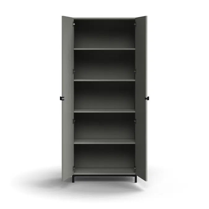 Cabinet QBUS, 4 shelves, leg frame, handles, 2020x800x420 mm