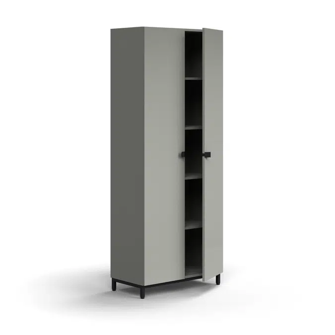 Cabinet QBUS, 4 shelves, leg frame, handles, 2020x800x420 mm