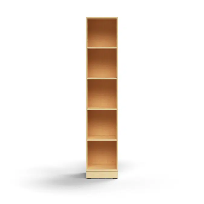 Bookcase QBUS, 4 shelves, base frame, 2020x400x400 mm