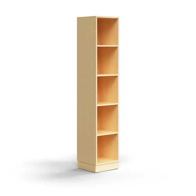 Bookcase QBUS, 4 shelves, base frame, 2020x400x400 mm