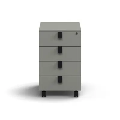 Mobile pedestal QBUS, 4 drawers incl. handles, lockable