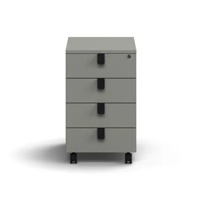 kép a termékről - Mobile pedestal QBUS, 4 drawers incl. handles, lockable