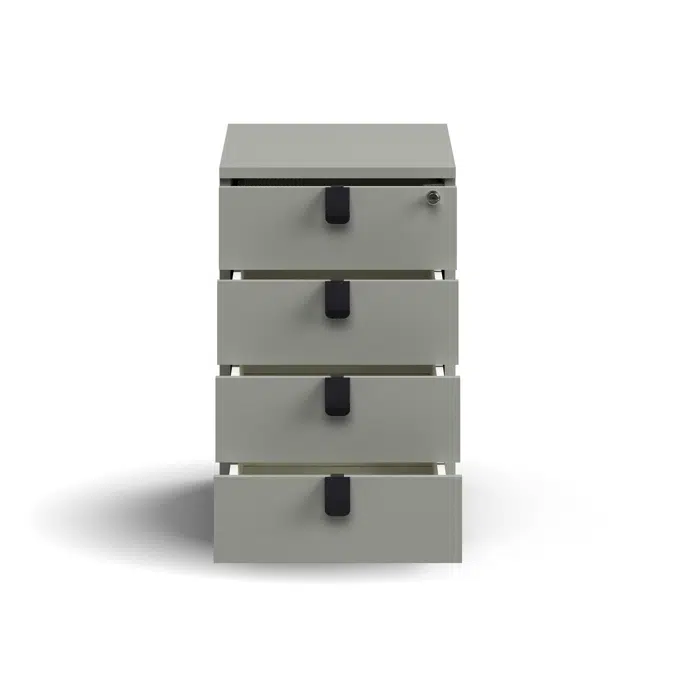 Mobile pedestal QBUS, 4 drawers incl. handles, lockable