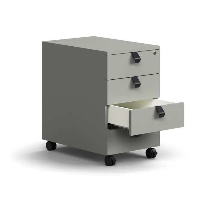 Mobile pedestal QBUS, 4 drawers incl. handles, lockable