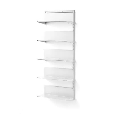 Wall shelving SHAPE with metal shelves add-on unit 1950x805x300mm