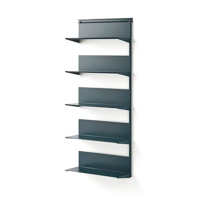 Wall shelving SHAPE with metal shelves add-on unit 1950x805x300mm