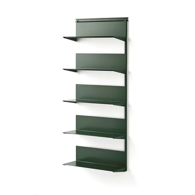 Wall shelving SHAPE with metal shelves add-on unit 1950x805x300mm
