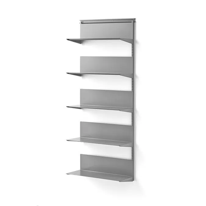 Wall shelving SHAPE with metal shelves add-on unit 1950x805x300mm