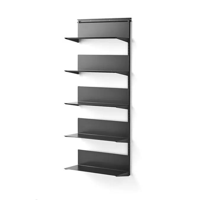Wall shelving SHAPE with metal shelves add-on unit 1950x805x300mm