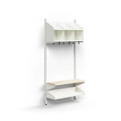 Cloakroom unit ENTRY, basic wall unit, 3 comps, 1800x900x300 mm