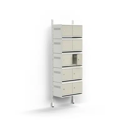 Shoe cabinet ENTRY, basic wall unit, 10 metal doors, 1800x600x300 mm