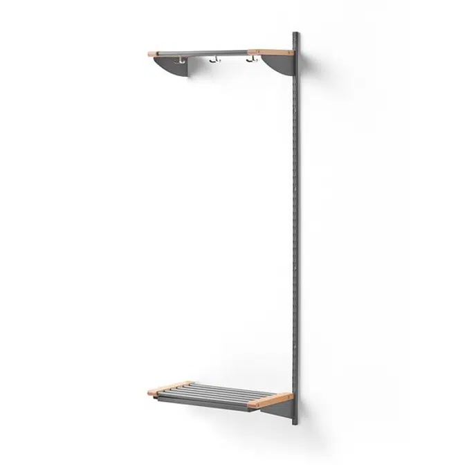 Cloakroom JEPPE with hat shelf add-on unit 1790x600x310mm