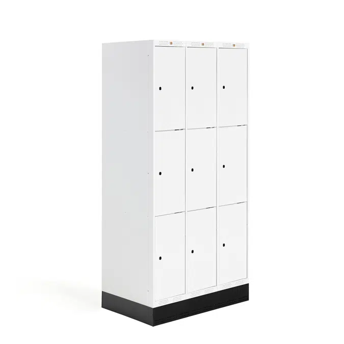 Student locker ROZ, 3 sections 9 doors 1890x900x550mm