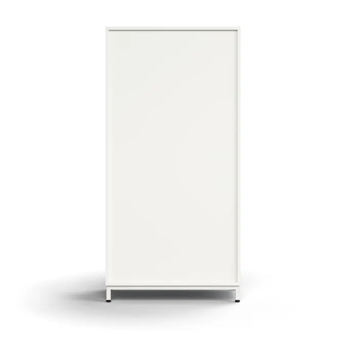Lockable sliding door cabinet QBUS, 3 shelves, leg frame, handles, 1636x800x400 mm