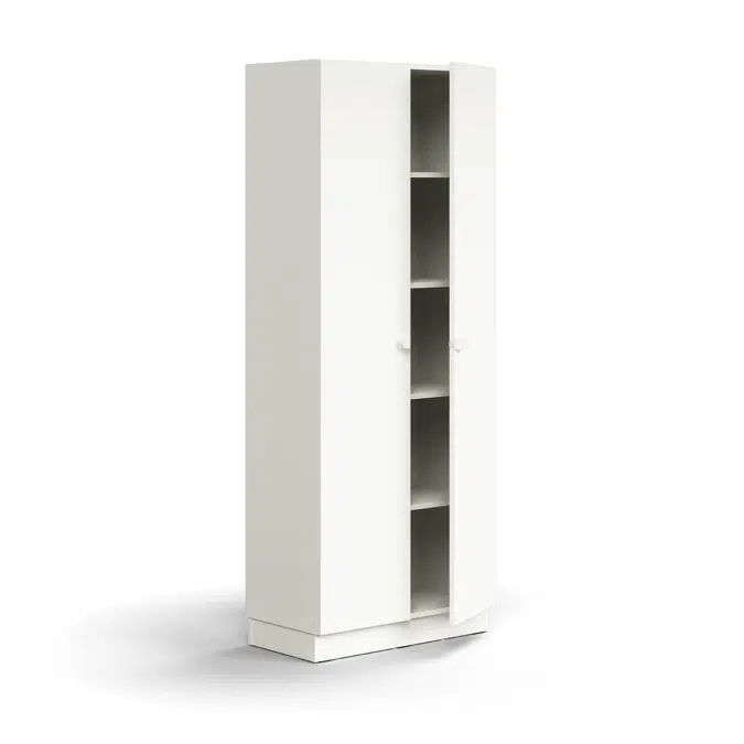 Cabinet QBUS, 4 shelves, base frame, handles, 2020x800x420 mm