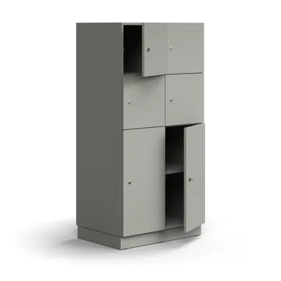 Compartment locker QBUS, 6 comps, base frame, 1636x800x570 mm图像