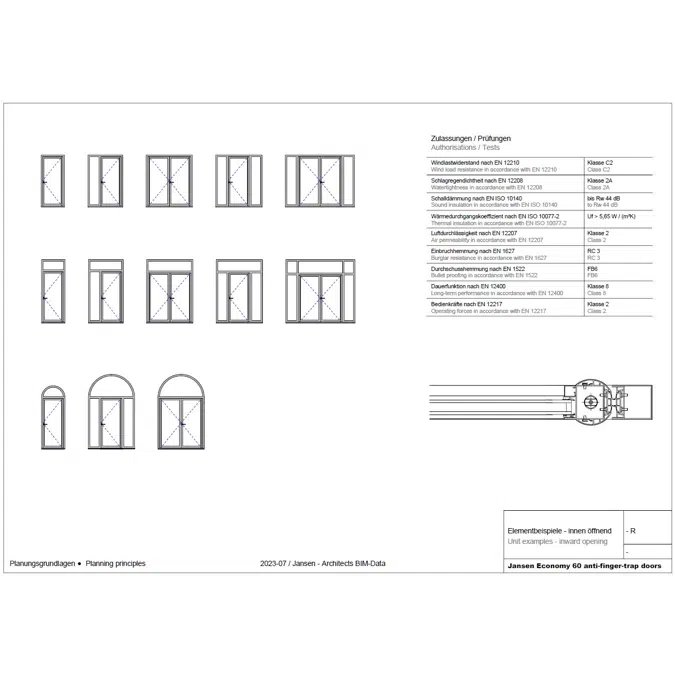 Jansen Economy 60 door anti-finger-trap