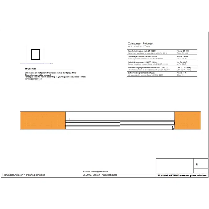 JANSEN JANISOL ARTE 60 vertical pivot window