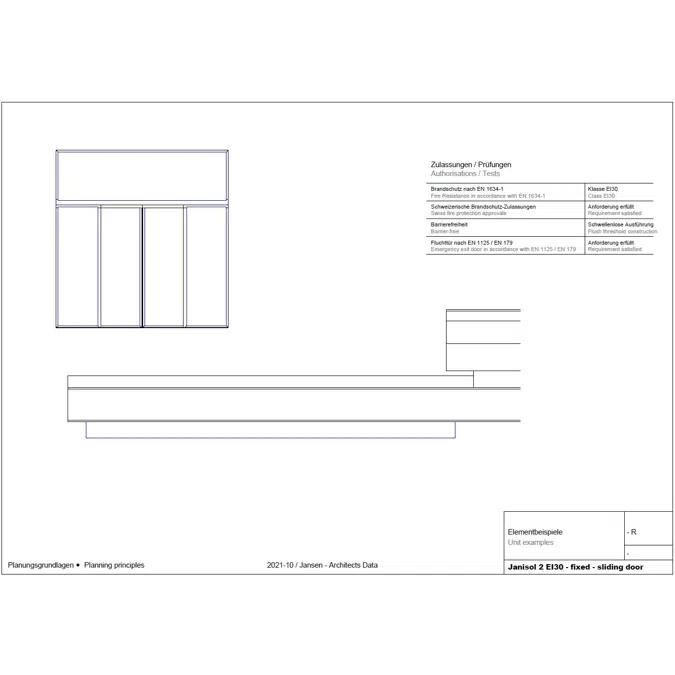 JANSEN Janisol 2 EI30 fire-protection sliding door